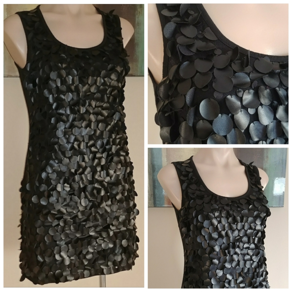 PAPILLON ARTSY UNIQUE CIRCLE FRINGE BLACK DRESS Cool Fun